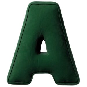 Yellow Tipi Tmavě zelen&yacute; sametov&yacute; pol&scaron;t&aacute;ř p&iacute;smeno A 40 cm