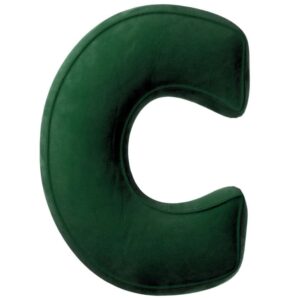 Yellow Tipi Tmavě zelen&yacute; sametov&yacute; pol&scaron;t&aacute;ř p&iacute;smeno C 40 cm