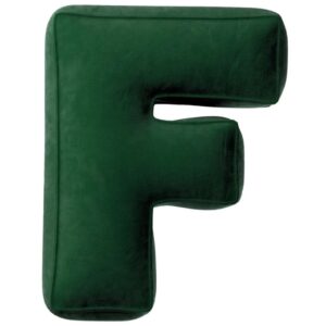 Yellow Tipi Tmavě zelen&yacute; sametov&yacute; pol&scaron;t&aacute;ř p&iacute;smeno F 40 cm