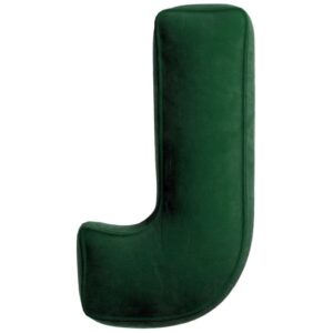 Yellow Tipi Tmavě zelen&yacute; sametov&yacute; pol&scaron;t&aacute;ř p&iacute;smeno J 40 cm