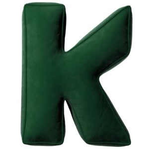 Yellow Tipi Tmavě zelen&yacute; sametov&yacute; pol&scaron;t&aacute;ř p&iacute;smeno K 40 cm