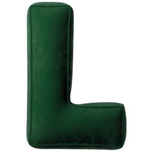 Yellow Tipi Tmavě zelen&yacute; sametov&yacute; pol&scaron;t&aacute;ř p&iacute;smeno L 40 cm