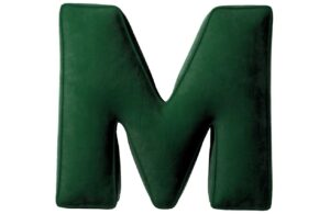 Yellow Tipi Tmavě zelen&yacute; sametov&yacute; pol&scaron;t&aacute;ř p&iacute;smeno M 40 cm