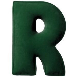 Yellow Tipi Tmavě zelen&yacute; sametov&yacute; pol&scaron;t&aacute;ř p&iacute;smeno R 40 cm