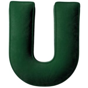 Yellow Tipi Tmavě zelen&yacute; sametov&yacute; pol&scaron;t&aacute;ř p&iacute;smeno U 40 cm