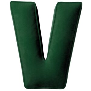 Yellow Tipi Tmavě zelen&yacute; sametov&yacute; pol&scaron;t&aacute;ř p&iacute;smeno V 40 cm