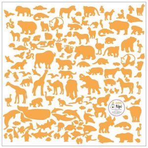 Yellow Tipi Žlut&eacute; samolepky na zeď World Animals 60 x 60 cm