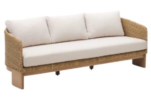 Zahradn&iacute; pohovka z uměl&eacute;ho ratanu Kave Home Xoriguer 222 cm