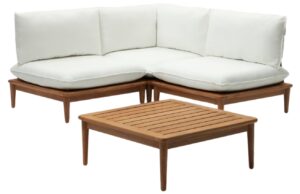 Zahradn&iacute; set tř&iacute;m&iacute;stn&eacute; modul&aacute;rn&iacute; rohov&eacute; pohovky a konferenčn&iacute;ho stolku Kave Home Portitxol