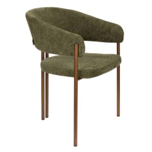 Zelen&aacute; boucl&eacute; j&iacute;deln&iacute; židle DUTCHBONE NAIDA