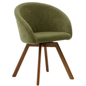 Zelen&aacute; čalouněn&aacute; otočn&aacute; j&iacute;deln&iacute; židle Kave Home Marvin