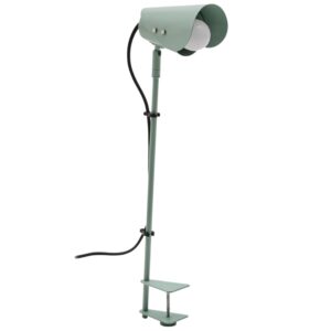 Zelen&aacute; kovov&aacute; stoln&iacute; lampa s klipem Kave Home Jula