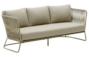 Zelen&aacute; kovov&aacute; zahradn&iacute; tř&iacute;m&iacute;stn&aacute; pohovka Kave Home Saconca 189 cm