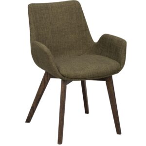 Zelen&aacute; l&aacute;tkov&aacute; j&iacute;deln&iacute; židle ROWICO DRIMSDALE s hnědou podnož&iacute;