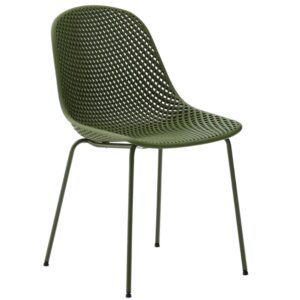 Zelen&aacute; plastov&aacute; j&iacute;deln&iacute; židle Kave Home Quinby