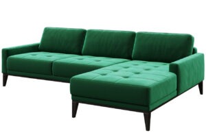 Zelen&aacute; sametov&aacute; rohov&aacute; pohovka MESONICA Musso Tufted