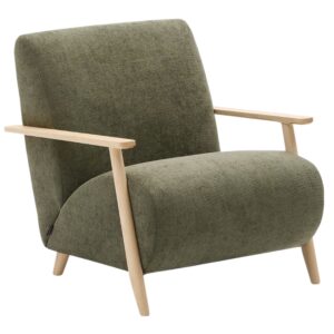 Zelen&eacute; čalouněn&eacute; křeslo Kave Home Meghan