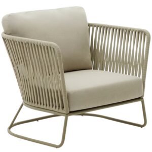 Zelen&eacute; kovov&eacute; zahradn&iacute; křeslo Kave Home Saconca