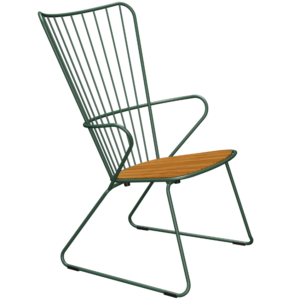 Zelen&eacute; kovov&eacute; zahradn&iacute; lounge křeslo HOUE Paon