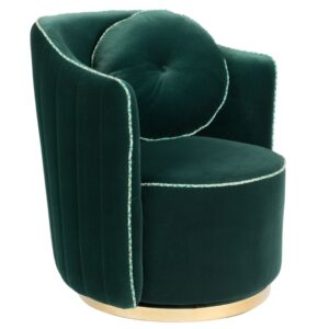 Zelen&eacute; sametov&eacute; lounge křeslo Bold Monkey Sassy Granny