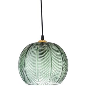 Zelen&eacute; skleněn&eacute; z&aacute;věsn&eacute; světlo Bloomingville Adar 22 cm