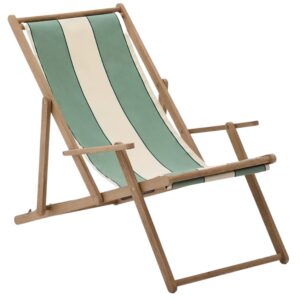 Zeleno-b&iacute;l&eacute; zahradn&iacute; skl&aacute;dac&iacute; leh&aacute;tko Kave Home Vilara