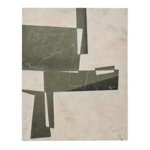 Zelen&yacute; abstraktn&iacute; obraz Kave Home Fida 118 x 94 cm