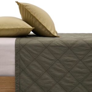 Zelen&yacute; bavlněn&yacute; přehoz Kave Home Serla 240 x 260 cm