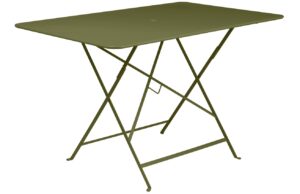 Zelen&yacute; kovov&yacute; skl&aacute;dac&iacute; stůl Fermob Bistro 117 x 77 cm - odst&iacute;n pesto