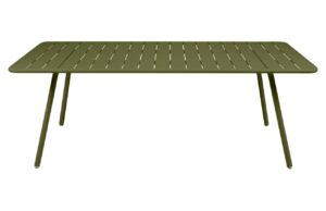 Zelen&yacute; kovov&yacute; stůl Fermob Luxembourg 207 x 100 cm - odst&iacute;n pesto