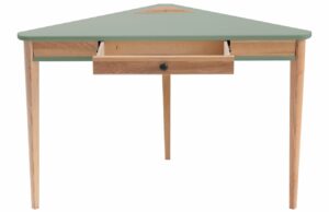 Zelen&yacute; lakovan&yacute; rohov&yacute; pracovn&iacute; stůl RAGABA ASHME 114 x 61 cm