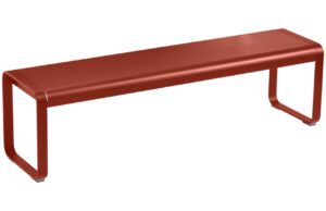 Zemitě červen&aacute; kovov&aacute; lavice Fermob Bellevie 161 cm