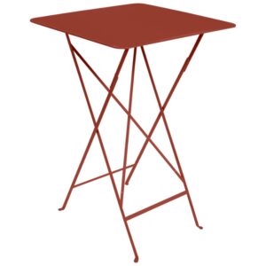 Zemitě červen&yacute; kovov&yacute; skl&aacute;dac&iacute; bistro stůl Fermob Bistro 71 x 71 cm