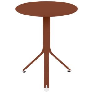 Zemitě červen&yacute; kovov&yacute; stůl Fermob Rest'O &Oslash; 60 cm