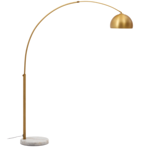 Zlat&aacute; kovov&aacute; stojac&iacute; lampa Kave Home Madali 160-185 cm