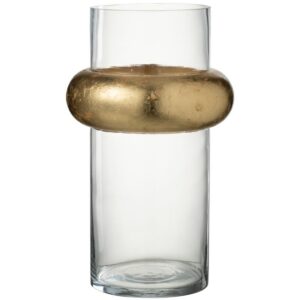 Zlat&aacute; skleněn&aacute; dekorativn&iacute; v&aacute;za J-Line Anellu 35 cm