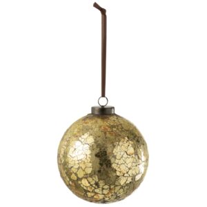 Zlat&aacute; skleněn&aacute; v&aacute;nočn&iacute; ozdoba J-line Ravena 13