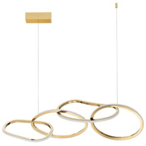 Zlat&eacute; kovov&eacute; z&aacute;věsn&eacute; LED světlo Nova Luce Girish 100 cm