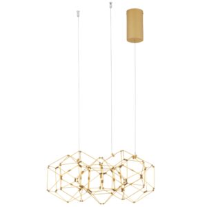 Zlat&eacute; kovov&eacute; z&aacute;věsn&eacute; LED světlo Nova Luce Nebula 47 cm