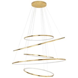 Zlat&eacute; kovov&eacute; z&aacute;věsn&eacute; LED světlo Nova Luce Nudos 120 cm