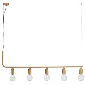 Zlat&eacute; kovov&eacute; z&aacute;věsn&eacute; světlo Nova Luce Veda 128 cm