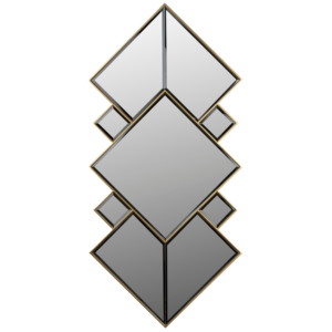 Zlat&eacute; kovov&eacute; z&aacute;věsn&eacute; zrcadlo DUTCHBONE MIYU 107 x 51 cm