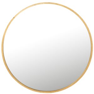 Zlat&eacute; kovov&eacute; z&aacute;věsn&eacute; zrcadlo J-line Moga 110 cm