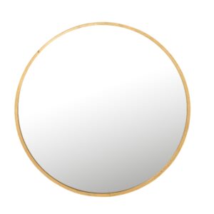 Zlat&eacute; kovov&eacute; z&aacute;věsn&eacute; zrcadlo J-line Moga 50 cm