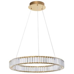 Zlat&eacute; skleněn&eacute; z&aacute;věsn&eacute; LED světlo Nova Luce Aurelia 60 cm