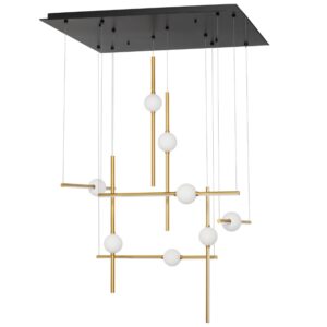 Zlat&eacute; z&aacute;věsn&eacute; LED světlo Nova Luce Acrobat 106 cm