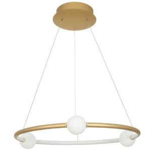 Zlat&eacute; z&aacute;věsn&eacute; LED světlo Nova Luce Celia 64 cm