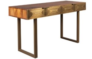 Zlat&yacute; mangov&yacute; toaletn&iacute; stolek DUTCHBONE VOLAN 140 x 50 cm