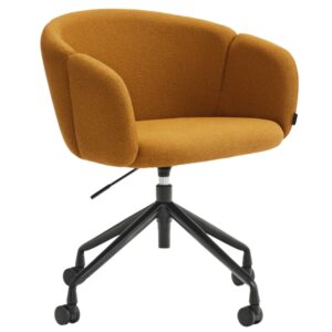 Žlut&aacute; čalouněn&aacute; otočn&aacute; konferenčn&iacute; židle Teulat Add