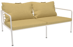 Žlut&aacute; čalouněn&aacute; zahradn&iacute; dvoum&iacute;stn&aacute; pohovka HOUE Avon 159 cm